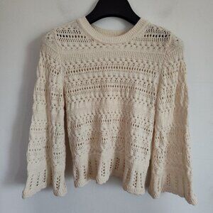 Ladies SZ XXS Madewell Ivory Crocheted Sweater